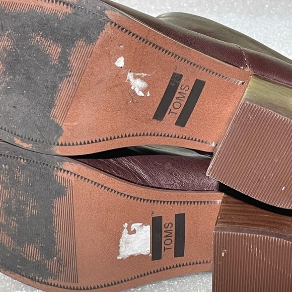 TOMS Womens Leila Oxblood Red leather boot bootie Carpe Diem 7.5 Tassel - Picture 11 of 12